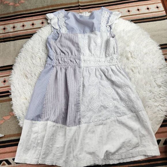 Forla Paris Women's Mixed Medium Stripe Eyelet Lace Boho Nautical Preppy Women's - Picture 6 of 9